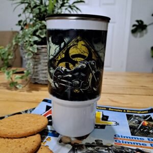 biohazard travel mug rat bike coffee mug