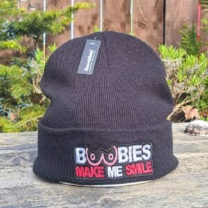 boobies make me smile cuffed beanie