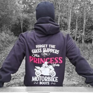 biker girl hoodie forget the glass slippers this princess wears motorcycle boots