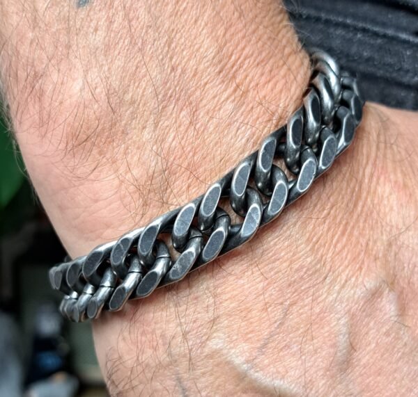 cuban gunmetal biker bracelet chain