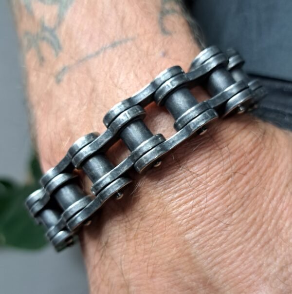 gunmetal heavy biker chain bracelet
