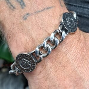 viking valknut stainless steel bracelet