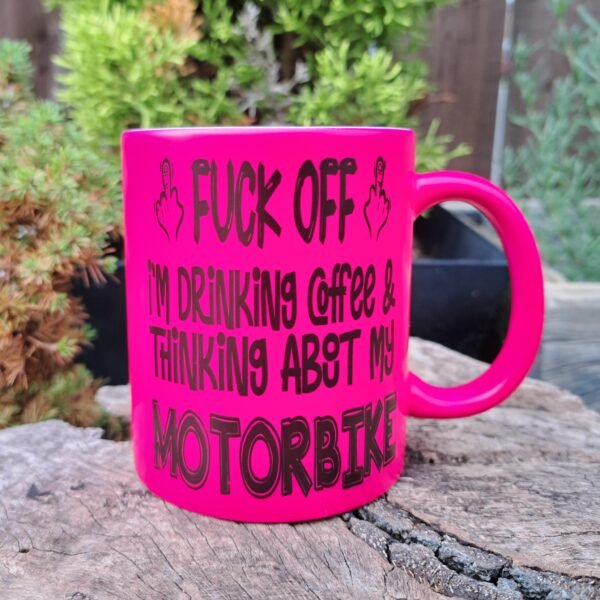 funny motorcycle mug biker mug fuck off