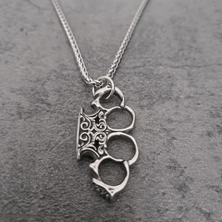 Filigree Knuckle Duster – 316L Stainless Steel Biker Pendant | RatRyder