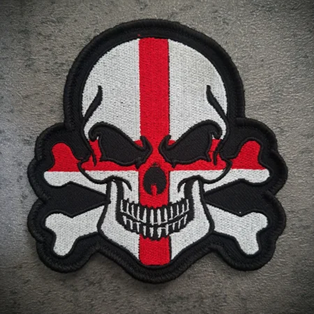 England Skull Flag Embroidered Biker Patch