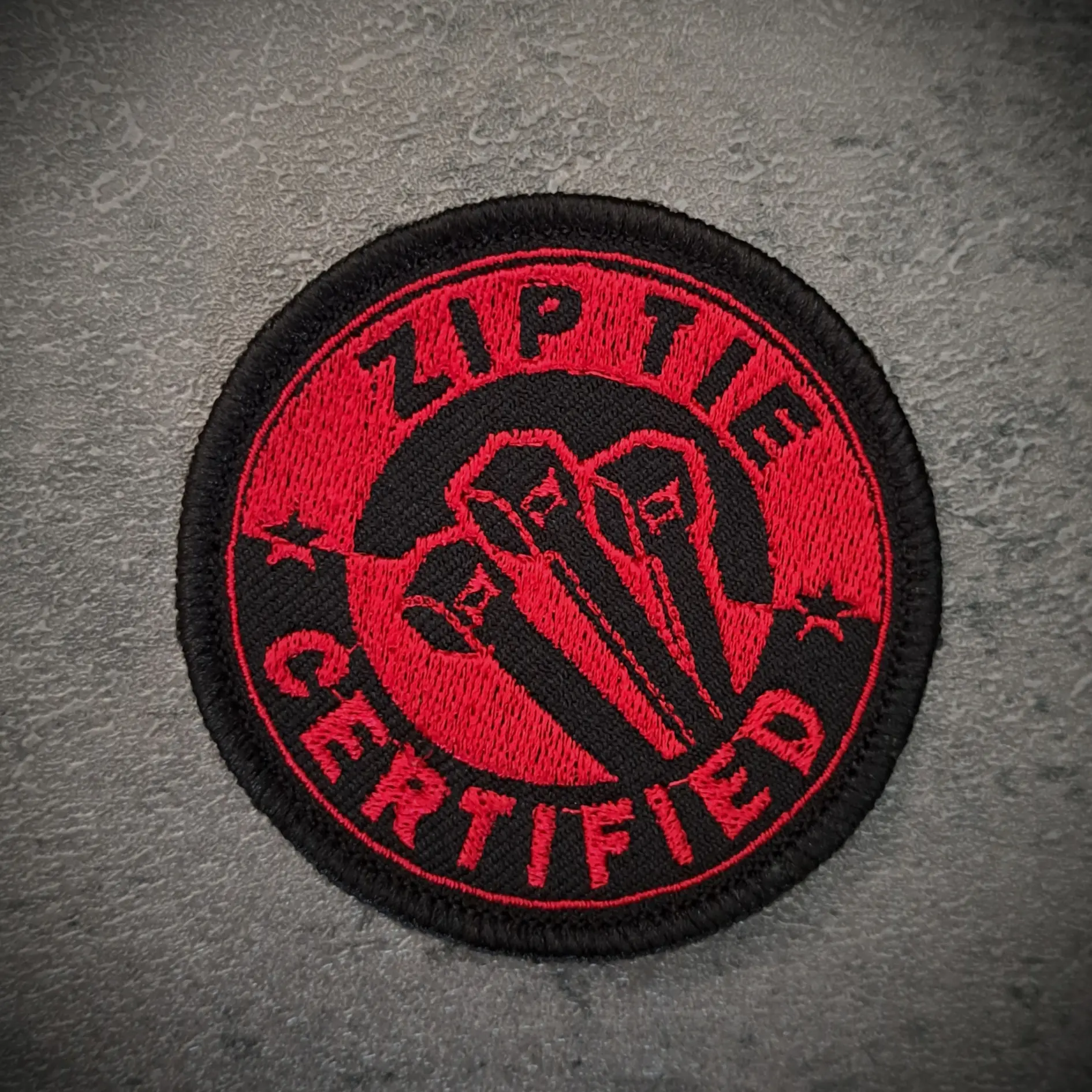 Zip Tie Certified Biker Patch – 8cm Embroidered Motorcycle Patch 3 Red Zip Tie Certified Biker Patch